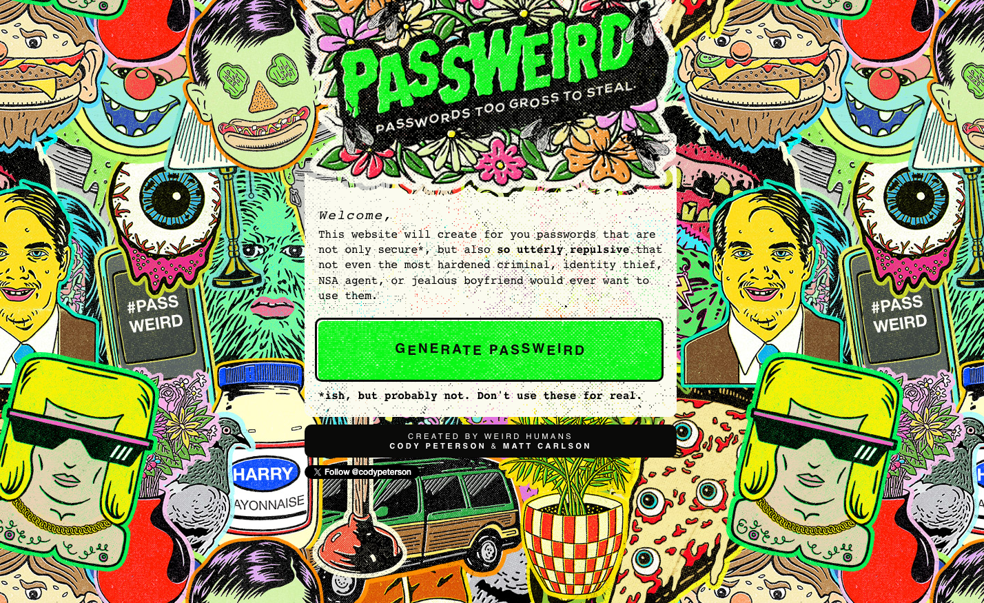 Screenshot preview for Passweird
